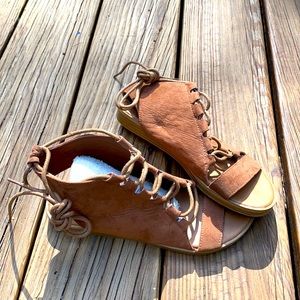 Gladiator sandals brown suede